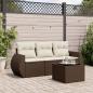 Preview: ARDEBO.de - 4-tlg. Garten-Sofagarnitur mit Kissen Braun Poly Rattan