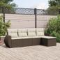 Preview: ARDEBO.de - 5-tlg. Garten-Sofagarnitur mit Kissen Braun Poly Rattan