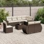 Preview: ARDEBO.de - 9-tlg. Garten-Sofagarnitur mit Kissen Braun Poly Rattan