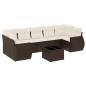 Preview: 8-tlg. Garten-Sofagarnitur mit Kissen Braun Poly Rattan