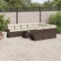 Preview: ARDEBO.de - 11-tlg. Garten-Sofagarnitur mit Kissen Braun Poly Rattan
