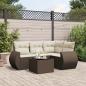 Preview: ARDEBO.de - 5-tlg. Garten-Sofagarnitur mit Kissen Braun Poly Rattan