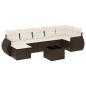 Preview: ARDEBO.de - 8-tlg. Garten-Sofagarnitur mit Kissen Braun Poly Rattan