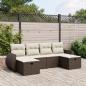Preview: ARDEBO.de - 6-tlg. Garten-Sofagarnitur mit Kissen Braun Poly Rattan