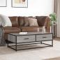 Preview: Couchtisch Grau Sonoma 100x50x35 cm Holzwerkstoff und Metall