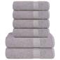 Preview: 6-tlg. Handtuch-Set Grau 360 g/m² 100% Baumwolle