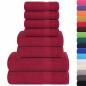 Preview: 8-tlg. Handtuch-Set Bordeauxrot 360 g/m² 100% Baumwolle