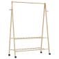 Preview: ARDEBO.de - Kleiderständer mit Ablagen und Rollen 132x45,5x155,5 cm Bambus