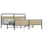 Preview: ARDEBO.de - Metallbett ohne Matratze Sonoma-Eiche 193x203 cm