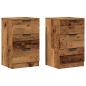 Preview: Nachttische 2 Stk. Altholz-Optik 40x36x65 cm Holzwerkstoff