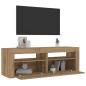 Preview: ARDEBO.de - Nachttische 2 Stk. mit LEDs Artisan-Eiche 60x35x40 cm