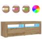 Preview: Nachttische 2 Stk. mit LEDs Artisan-Eiche 60x35x40 cm
