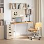 Preview: Schreibtischplatte Hellbraun 120x50x2,5 cm Massivholz Eiche