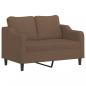 Preview: 2-Sitzer-Sofa mit Zierkissen Braun 120 cm Stoff