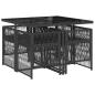 Preview: 5-tlg. Garten-Essgruppe mit Kissen Schwarz Poly Rattan