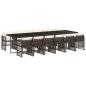 Preview: 13-tlg. Garten-Essgruppe mit Kissen Braun Poly Rattan