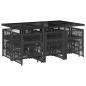 Preview: 11-tlg. Garten-Essgruppe mit Kissen Schwarz Poly Rattan
