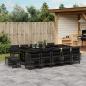 Preview: ARDEBO.de - 15-tlg. Garten-Essgruppe mit Kissen Schwarz Poly Rattan