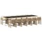 Preview: 13-tlg. Garten-Essgruppe mit Kissen Beige Poly Rattan