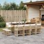Preview: ARDEBO.de - 13-tlg. Garten-Essgruppe mit Kissen Beige Poly Rattan