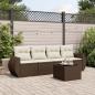 Preview: ARDEBO.de - 5-tlg. Garten-Sofagarnitur mit Kissen Braun Poly Rattan