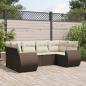 Preview: ARDEBO.de - 6-tlg. Garten-Sofagarnitur mit Kissen Braun Poly Rattan