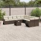 Preview: ARDEBO.de - 11-tlg. Garten-Sofagarnitur mit Kissen Braun Poly Rattan