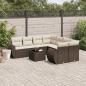 Preview: ARDEBO.de - 9-tlg. Garten-Sofagarnitur mit Kissen Braun Poly Rattan