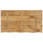 Preview: Tischplatte 110x60x3,8 cm Baumkante Massivholz Raues Mangoholz