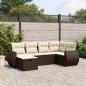 Preview: ARDEBO.de - 6-tlg. Garten-Sofagarnitur mit Kissen Braun Poly Rattan