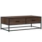 Preview: Couchtisch Braun Eichen-Optik 100x50x35 cm Holzwerkstoff Metall