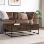 Preview: Couchtisch Braun Eichen-Optik 100x50x35 cm Holzwerkstoff Metall