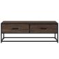 Preview: Couchtisch Braun Eichen-Optik 100x50x35 cm Holzwerkstoff Metall