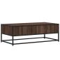 Preview: Couchtisch Braun Eichen-Optik 100x50x35 cm Holzwerkstoff Metall