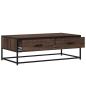 Preview: Couchtisch Braun Eichen-Optik 100x50x35 cm Holzwerkstoff Metall