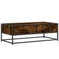 Preview: Couchtisch Räuchereiche 100x50x35 cm Holzwerkstoff und Metall