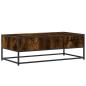 Preview: Couchtisch Räuchereiche 100x50x35 cm Holzwerkstoff und Metall
