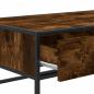 Preview: Couchtisch Räuchereiche 100x50x35 cm Holzwerkstoff und Metall
