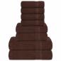 Preview: ARDEBO.de - 8-tlg. Handtuch-Set Braun 360 g/m² 100% Baumwolle