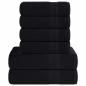 Preview: 6-tlg. Handtuch-Set Schwarz 360 g/m² 100% Baumwolle