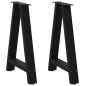 Preview: ARDEBO.de - Couchtischbeine A-Form 2 Stk. Schwarz 60x(72-73) cm Stahl