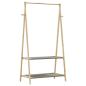 Preview: ARDEBO.de - Kleiderständer mit Ablagen 96x45,5x150,5 cm Bambus