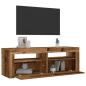 Preview: ARDEBO.de - Nachttische 2 Stk. mit LEDs Altholz-Optik 60x35x40 cm