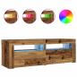 Preview: Nachttische 2 Stk. mit LEDs Altholz-Optik 60x35x40 cm