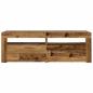 Preview: Nachttische 2 Stk. mit LEDs Altholz-Optik 60x35x40 cm