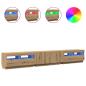 Preview: TV-Schrank mit LED-Leuchten Artisan-Eiche 260x35x40 cm