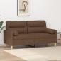 Preview: ARDEBO.de - 2-Sitzer-Sofa mit Zierkissen Braun 140 cm Stoff