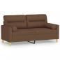 Preview: 2-Sitzer-Sofa mit Zierkissen Braun 140 cm Stoff