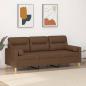 Preview: ARDEBO.de - 3-Sitzer-Sofa mit Zierkissen Braun 180 cm Stoff