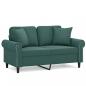 Preview: 2-Sitzer-Sofa mit Zierkissen Dunkelgrün 120 cm Samt